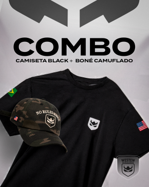 COMBO-BLUSA-BLACK-+-CAP-CAMUFLADO Camiseta básica Preta + Boné Dad Hat Camuflado