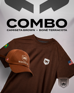 COMBO-BLUSA-MARROM-+-CAP-TERRACOTA Camiseta básica Marrom + Boné Dad Hat Terracota