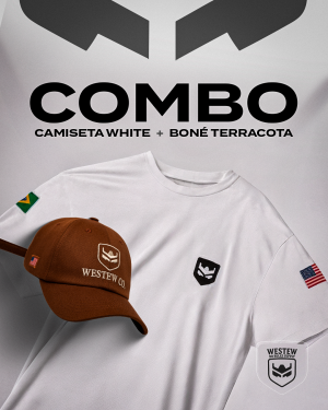 COMBO-BLUSA-WHITE-+-CAP-TERRACOTA Camiseta básica Branca + Boné Dad Hat Terracota