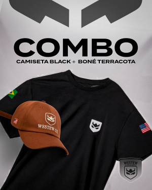 Camiseta básica Preta + Boné Dad Hat Terracota